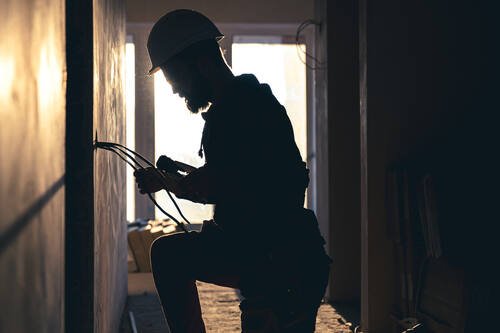 Electrician on a call out. Black Horse Electrical, London